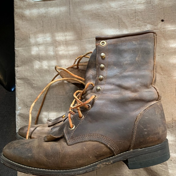 JUSTIN Brown Ladies vintage style boots(DISTRESS) - Picture 8 of 13